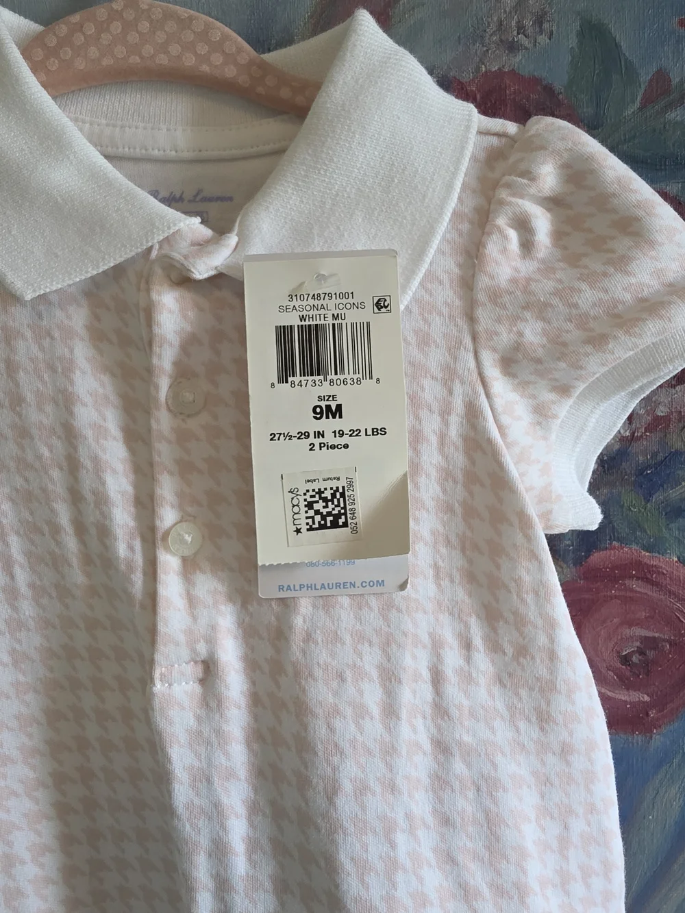 Ralph Lauren Light Pink Houndstooth Dress NWT